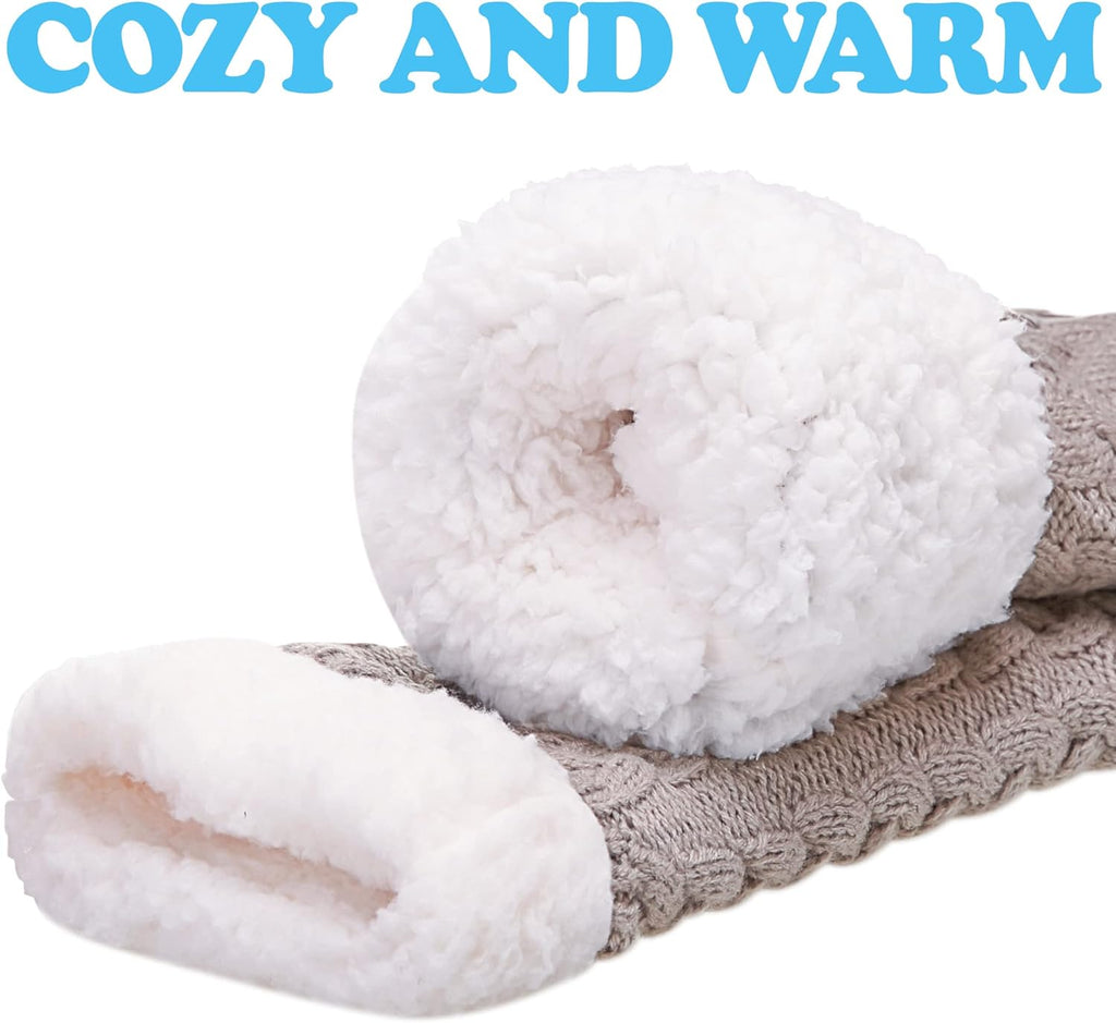 Women'S Winter Super Soft Warm Cozy Fleece Lined Fuzzy Slipper Socks with Grippers