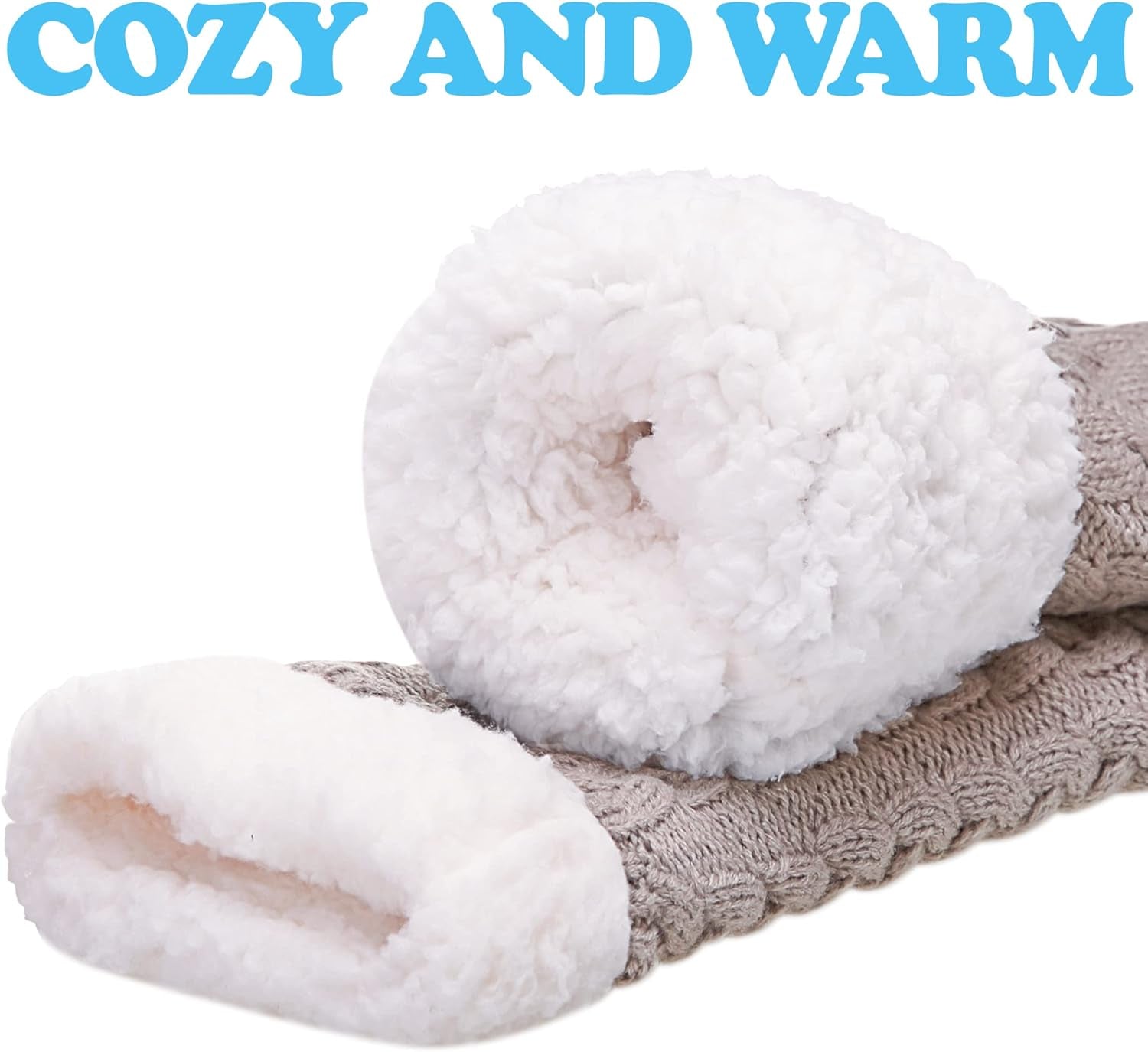 Women'S Winter Super Soft Warm Cozy Fleece Lined Fuzzy Slipper Socks with Grippers