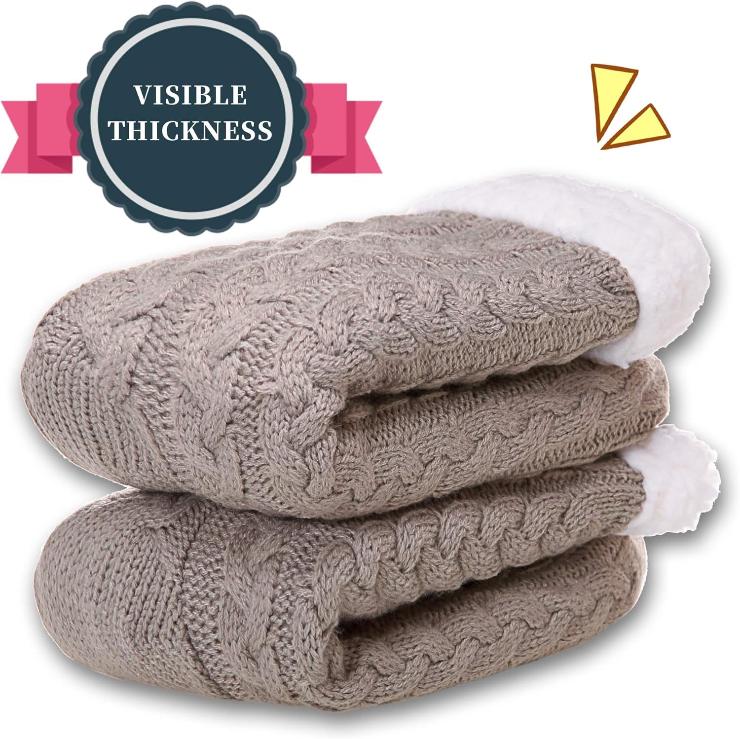 Women'S Winter Super Soft Warm Cozy Fleece Lined Fuzzy Slipper Socks with Grippers