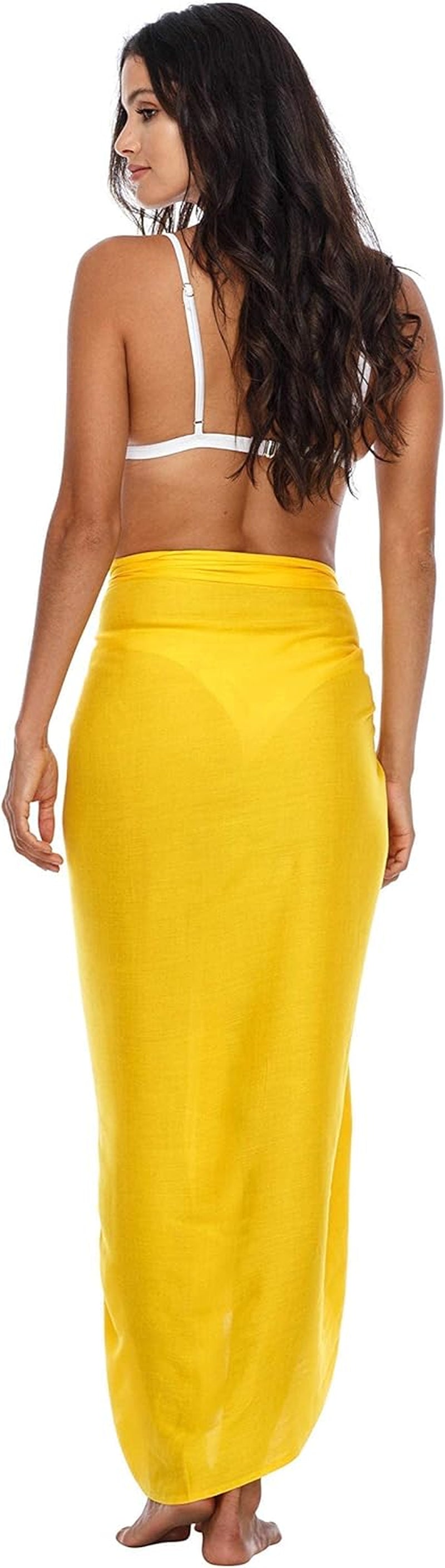 Sarong Swimsuit Coverup for Women Pareo Long Beach Bathing Suit Wrap with Coconut Clip